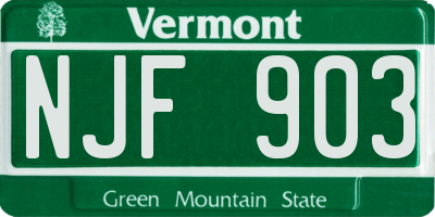 VT license plate NJF903