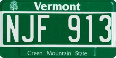 VT license plate NJF913