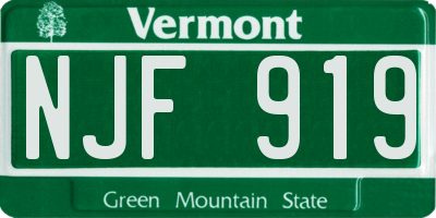 VT license plate NJF919