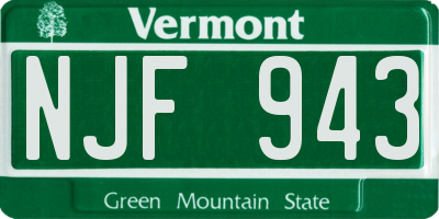 VT license plate NJF943