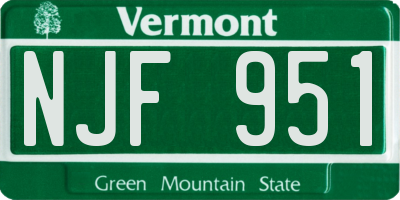 VT license plate NJF951