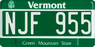 VT license plate NJF955