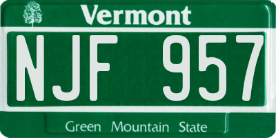 VT license plate NJF957