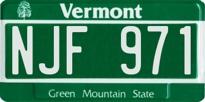 VT license plate NJF971