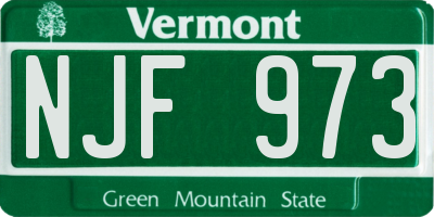 VT license plate NJF973