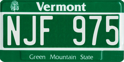 VT license plate NJF975