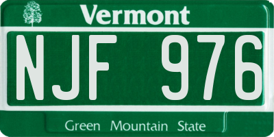 VT license plate NJF976