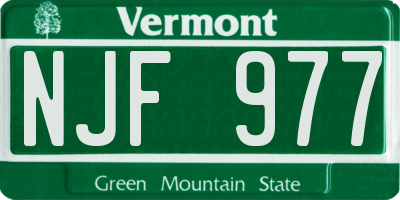 VT license plate NJF977