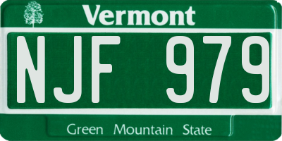 VT license plate NJF979