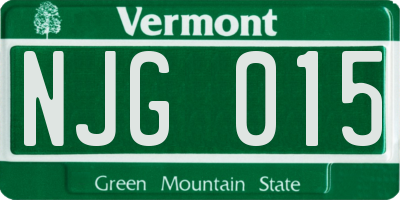 VT license plate NJG015