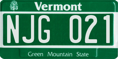 VT license plate NJG021