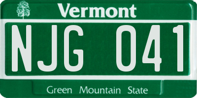 VT license plate NJG041