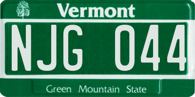 VT license plate NJG044