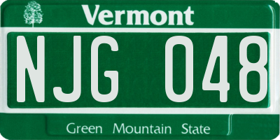 VT license plate NJG048
