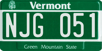 VT license plate NJG051