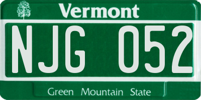 VT license plate NJG052
