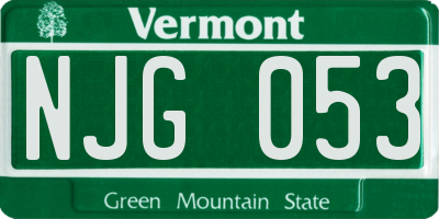 VT license plate NJG053