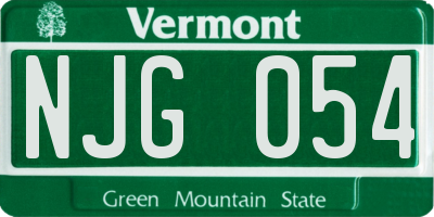 VT license plate NJG054