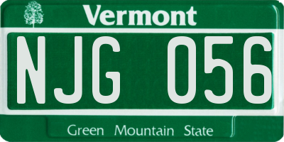 VT license plate NJG056