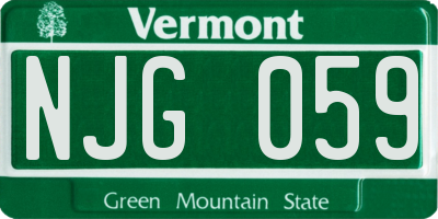 VT license plate NJG059