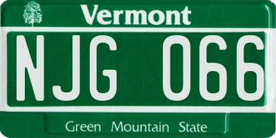 VT license plate NJG066