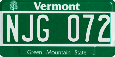 VT license plate NJG072