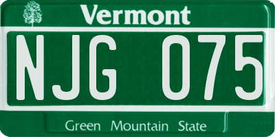 VT license plate NJG075