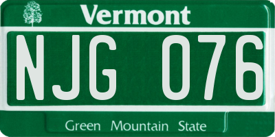 VT license plate NJG076
