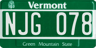 VT license plate NJG078