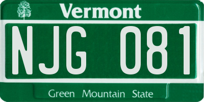 VT license plate NJG081
