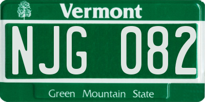 VT license plate NJG082