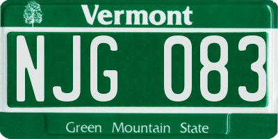 VT license plate NJG083