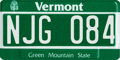 VT license plate NJG084