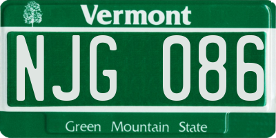 VT license plate NJG086