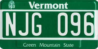 VT license plate NJG096