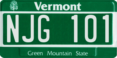 VT license plate NJG101
