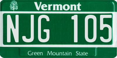 VT license plate NJG105