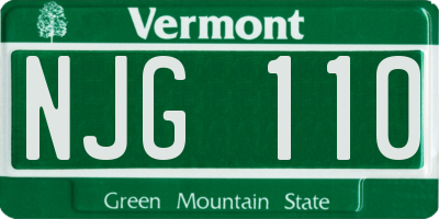 VT license plate NJG110