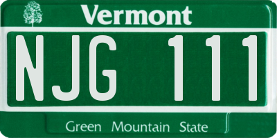 VT license plate NJG111