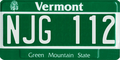 VT license plate NJG112