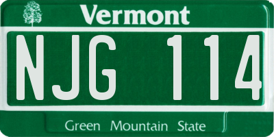 VT license plate NJG114