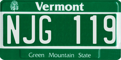 VT license plate NJG119