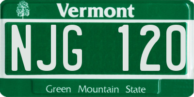 VT license plate NJG120