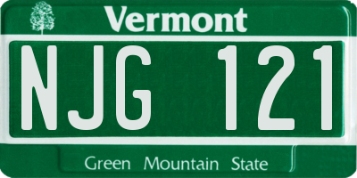 VT license plate NJG121