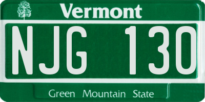 VT license plate NJG130