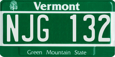 VT license plate NJG132