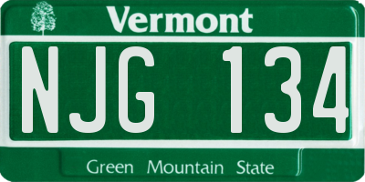 VT license plate NJG134