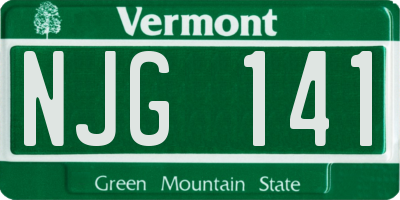 VT license plate NJG141