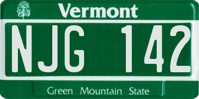 VT license plate NJG142