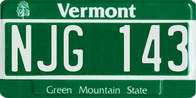 VT license plate NJG143